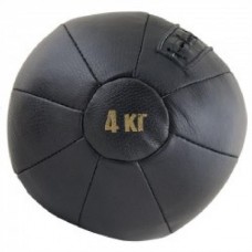 Медбол FS№4000, 4 кг, нат. кожа, наполнитель резиновая крошка, диам. 22 см, машинная сшивка, черный Медбол FS№4000, 4 кг, нат. кожа, наполнитель резиновая крошка, диам. 22 см, машинная сшивка, черный