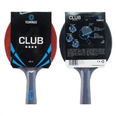 Ракетка для н/т TORRES Club 4*, арт.TT0008, для тренировок, накладка 2,0 мм, конич. ручка Ракетка для н/т TORRES Club 4*, арт.TT0008, для тренировок, накладка 2,0 мм, конич. ручка