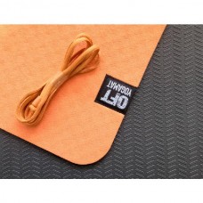 Мат для йоги 6 мм двухслойный оранжевый-черный FT-YGM6-2LT-ORANGE-BK Мат для йоги 6 мм двухслойный оранжевый-черный FT-YGM6-2LT-ORANGE-BK