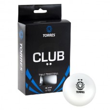 Мяч для наст. тенниса TORRES Club 2*, арт. TT0014, диам. 40+мм, упак. 6 шт, белый Мяч для наст. тенниса TORRES Club 2*, арт. TT0014, диам. 40+мм, упак. 6 шт, белый