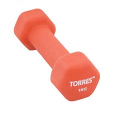 Гантель "TORRES 1 кг" арт.PL55011, металл в неопреновой оболочке, форма шестигранник, красный Гантель "TORRES 1 кг" арт.PL55011, металл в неопреновой оболочке, форма шестигранник, красный